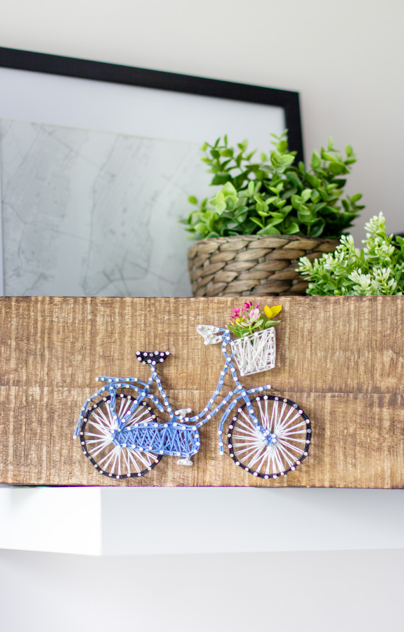 DIY Deko: Fahrrad-Fadenbild / String-Art