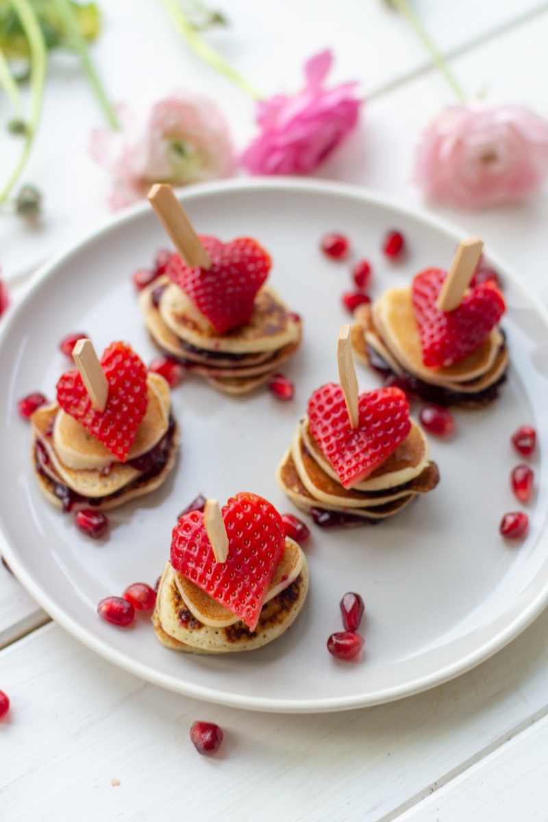 Herz-Pancakes für den Muttertag