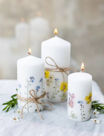 DIY - Kerzen mit getrockneten Blumen gestalten
