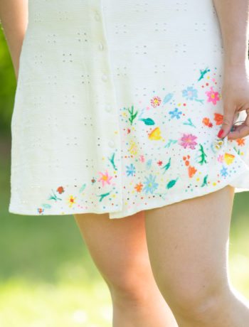 DIY Kleid mit Blumenprint bemalen