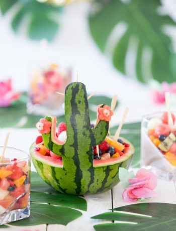 Kaktusschale aus einer Wassermelone
