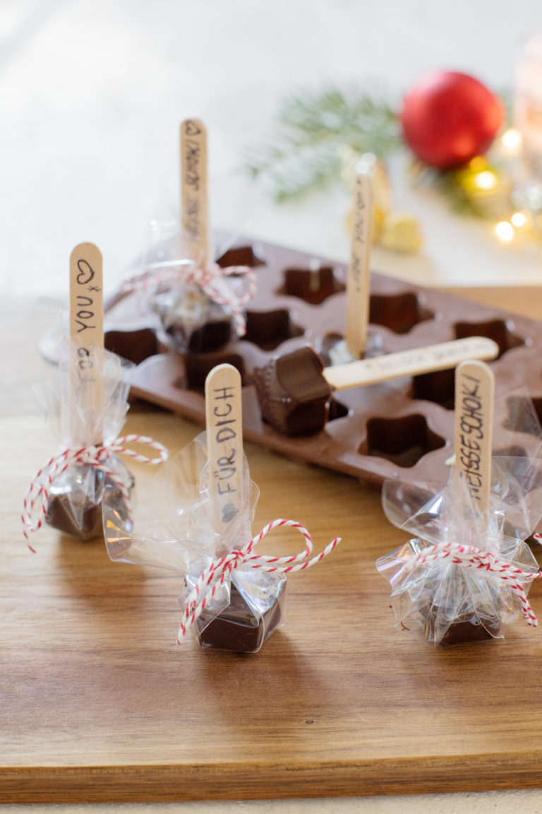 DIY Geschenk: Schokolade am Stiel (für heiße Schokolade) - TRYTRYTRY