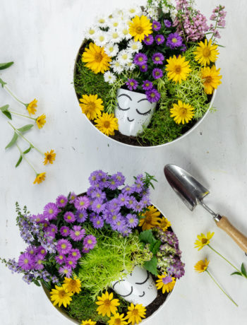 Topf mit herbstlichen Pflanzen-Gesicht bepflanzen #DIYYearChallenge