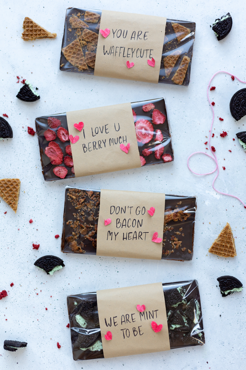 DIY chocolate with a love message for Valentine's Day or anniversary