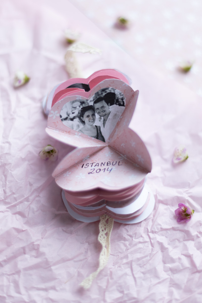Valentinstag Idee: Herz Leporello basteln