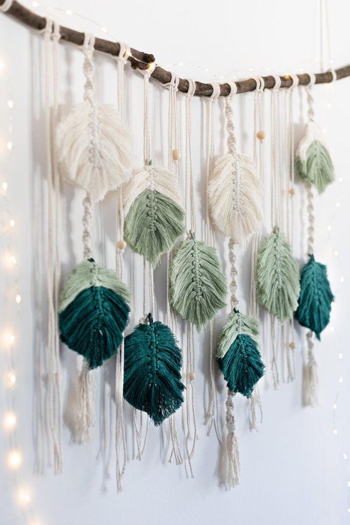 DIY Makramee Wandbehang mit Makramee Federn TRYTRYTRY