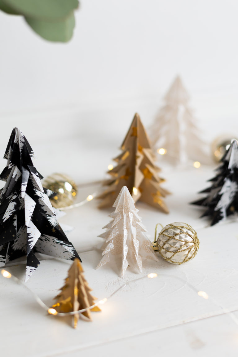 10er Set Papier Weihnachtsbaum Grün, Faltbarer 3D  Produktbild-Vorschau 11