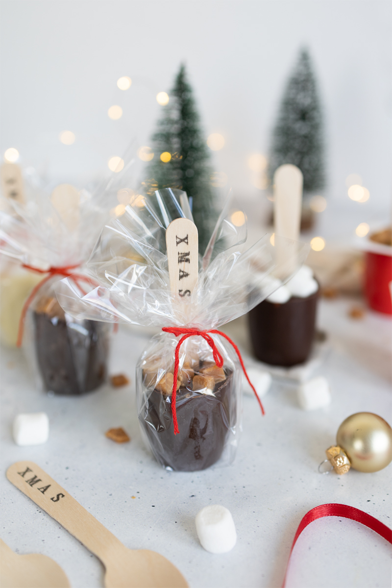 Mini Geschenke: Trinkschokolade am Stiel selber machen