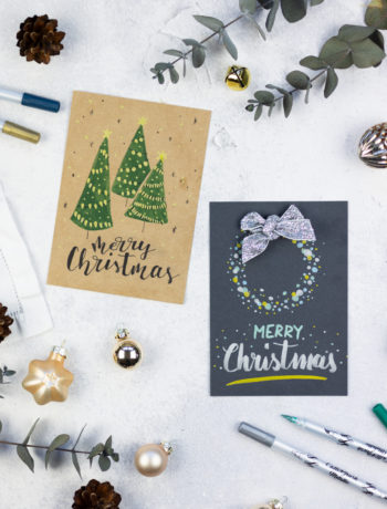 Kreative Weihnachtskarte selbst erstellen - 2 einfache Ideen zum Nachmachen