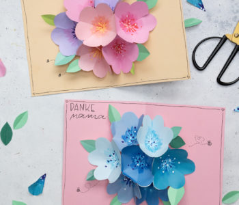 3D Blumen Pop-Up Karte für den Muttertag selber machen