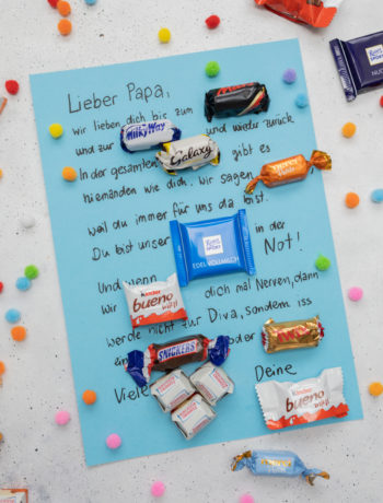 Süßigkeiten Text für Papa basteln