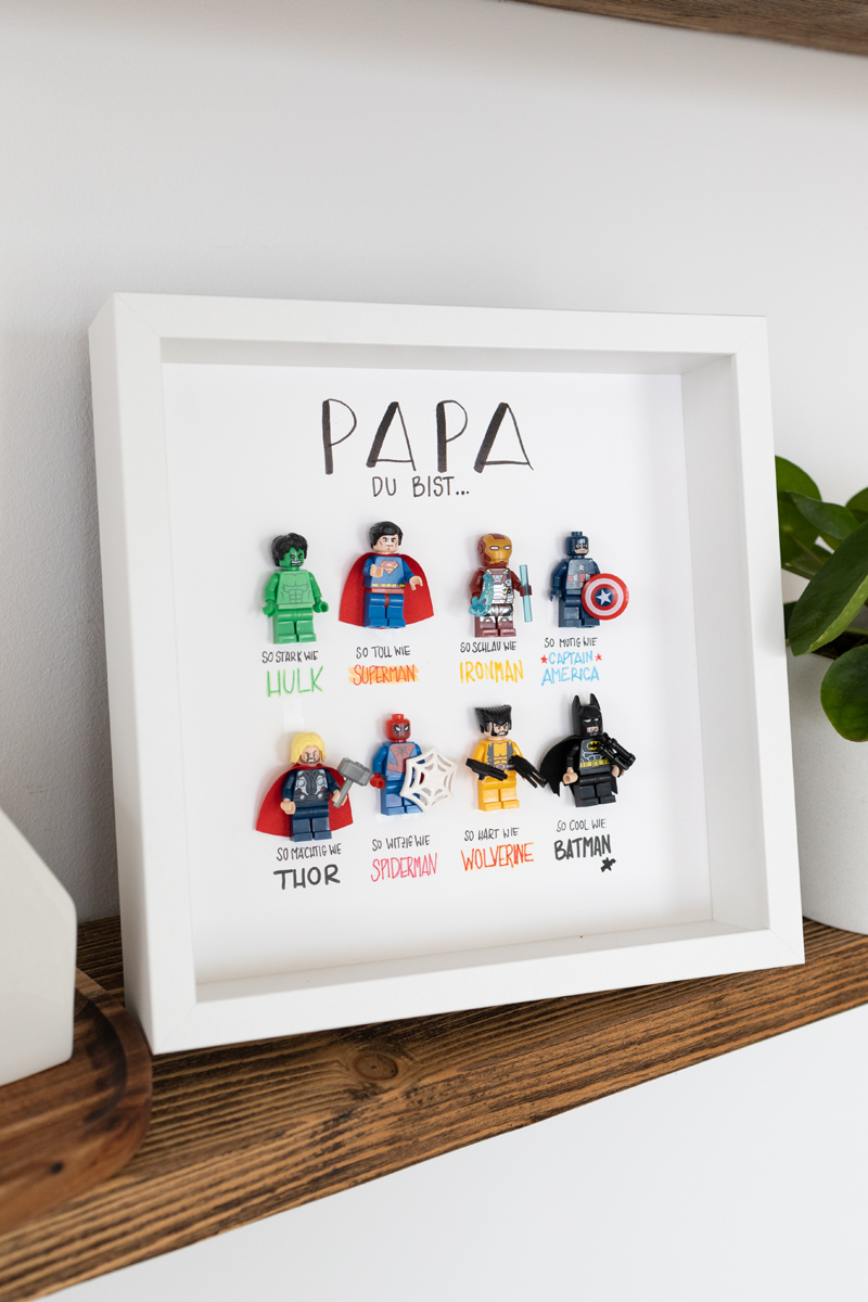 Superhelden Bilderrahmen für Papa | DIY Vatertagsgeschenk