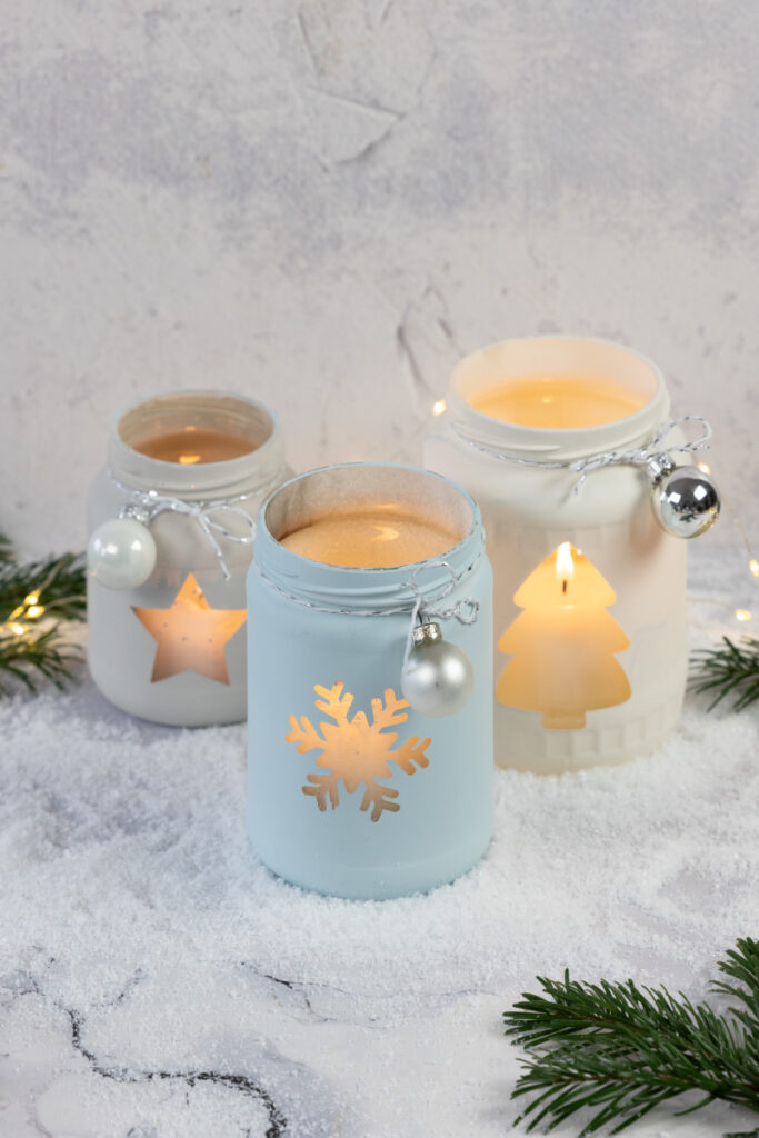Weihnachtliches Windlicht selber machen TRYTRYTRY