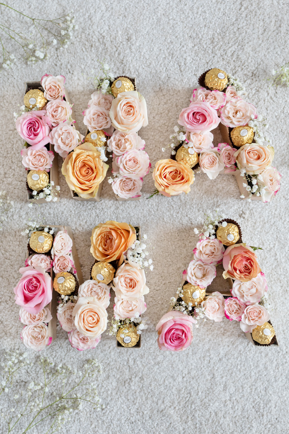 DIY flower letters