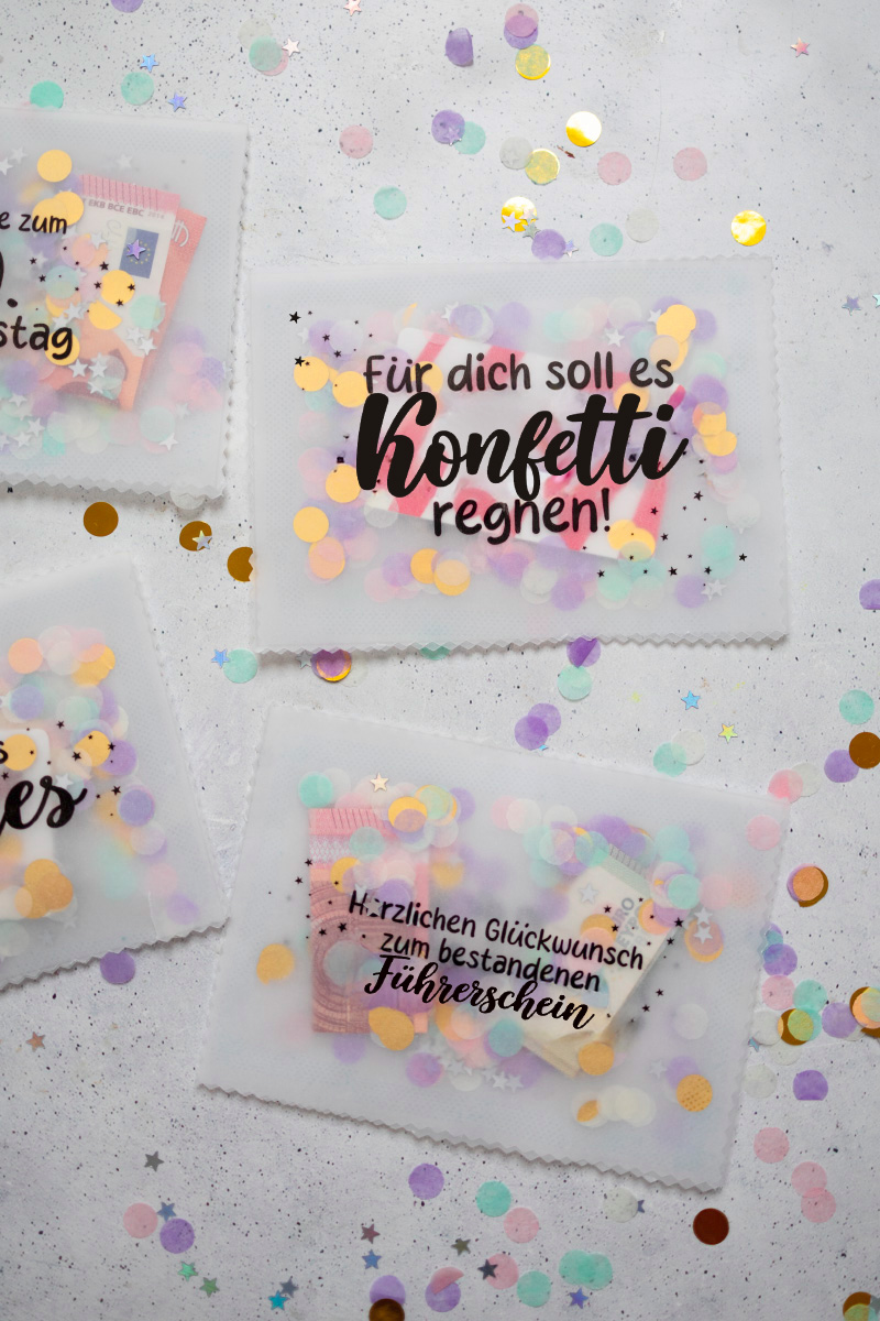 Geldgeschenk zum Aufreißen / Konfetti Tüte als Geschenkverpackung