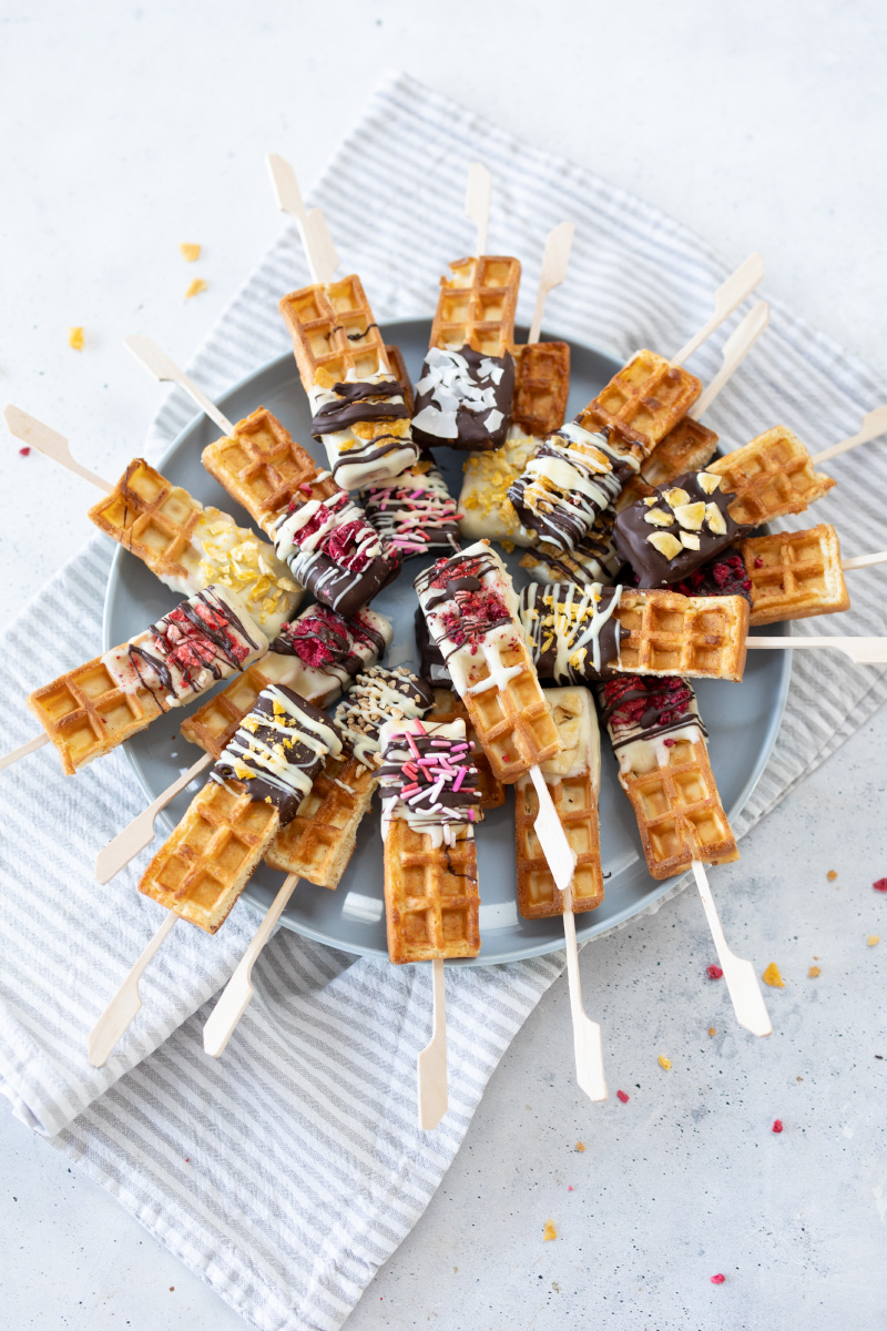 Waffeln am Stiel / Waffel Lollies einfach selber machen