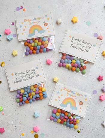 Regenbogen-Samen als Abschiedsgeschenk für Kita und Schuljahr