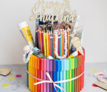 Einschulungs-Geschenk: Stifte-Torte basteln