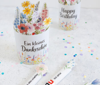 Duplo Banderole für Verpackung / Blumenstrauß mit Vorlage zum Ausdrucken