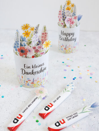 Duplo Banderole für Verpackung / Blumenstrauß mit Vorlage zum Ausdrucken