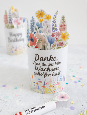 Duplo Banderole für den Kita-Abschied "Danke, dass du mir beim Wachsen geholfen hast"