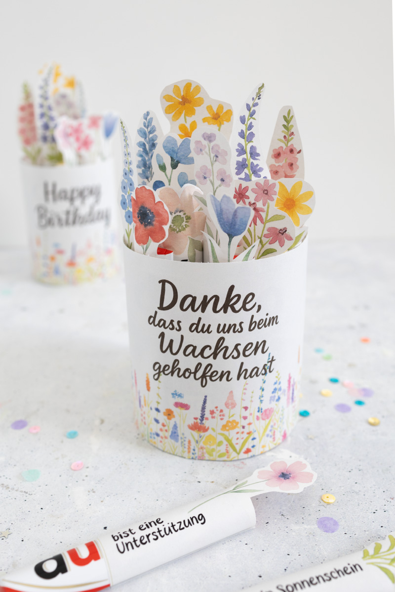 Duplo Banderole für den Kita-Abschied "Danke, dass du mir beim Wachsen geholfen hast"