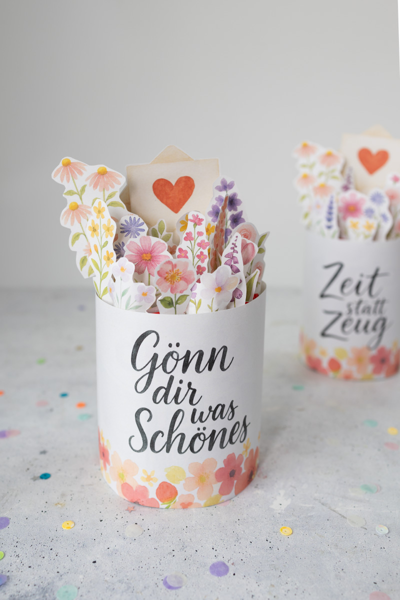 Duplo Verpackung mit Vorlage basteln für Gutscheine und Geldgeschenke