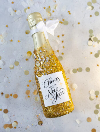 Glitzer-Sektflaschen selber machen