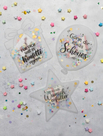 Geburtstags Schüttelkarten für Geld und Gutscheine