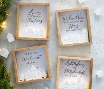 Klötzchen-Deko mit Häuschen: Eine persönliche Geschenkidee für Weihnachten