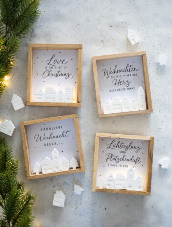 Klötzchen-Deko mit Häuschen: Eine persönliche Geschenkidee für Weihnachten